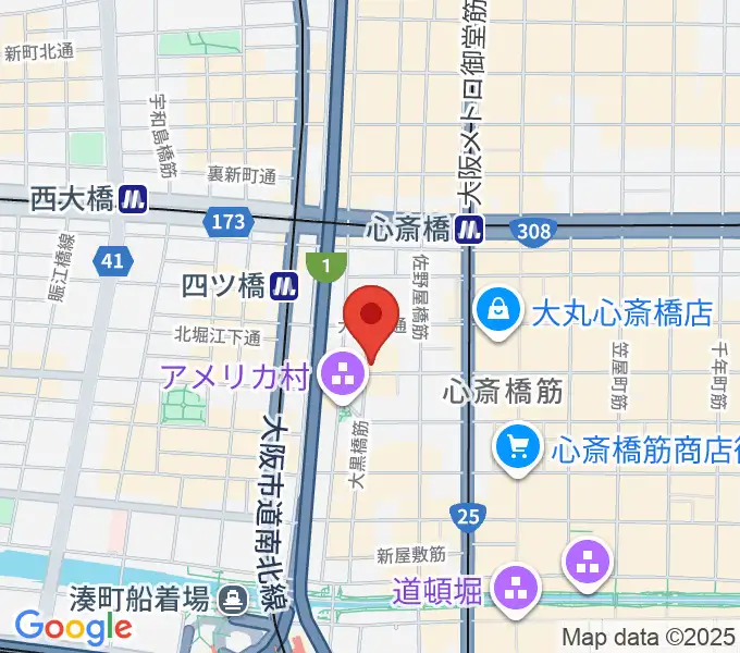 イケベ楽器店プレミアムギターズの地図
