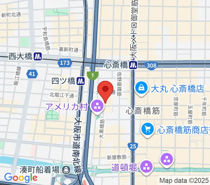 イケベ楽器店プレミアムギターズの地図