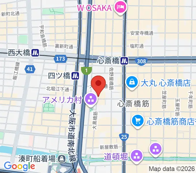 イケベ楽器店プレミアムギターズの地図