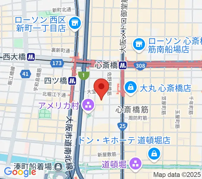 イシバシ楽器 心斎橋店の地図