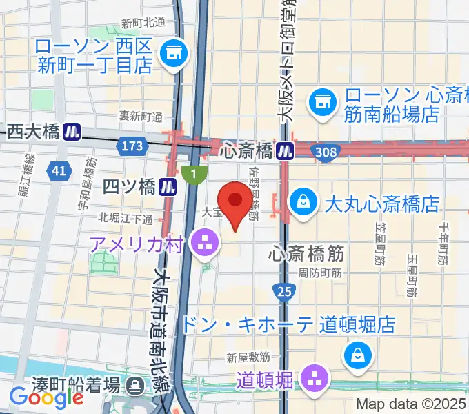 イシバシ楽器 心斎橋店の地図