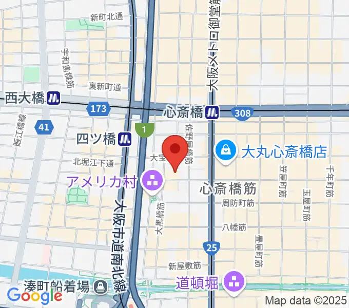 イシバシ楽器 心斎橋店の地図