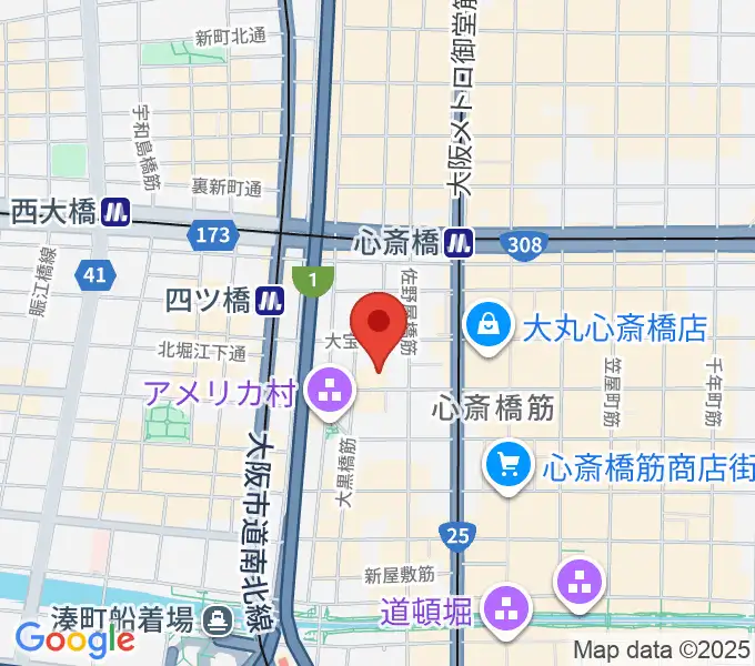 イシバシ楽器 心斎橋店の地図