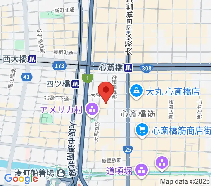 イシバシ楽器 心斎橋店の地図