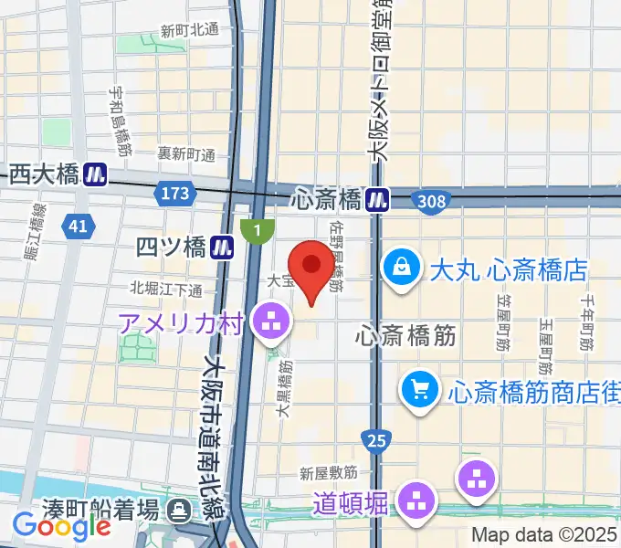 イシバシ楽器 心斎橋店の地図