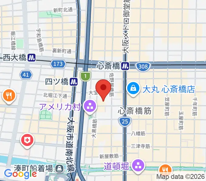 イシバシ楽器 心斎橋店の地図