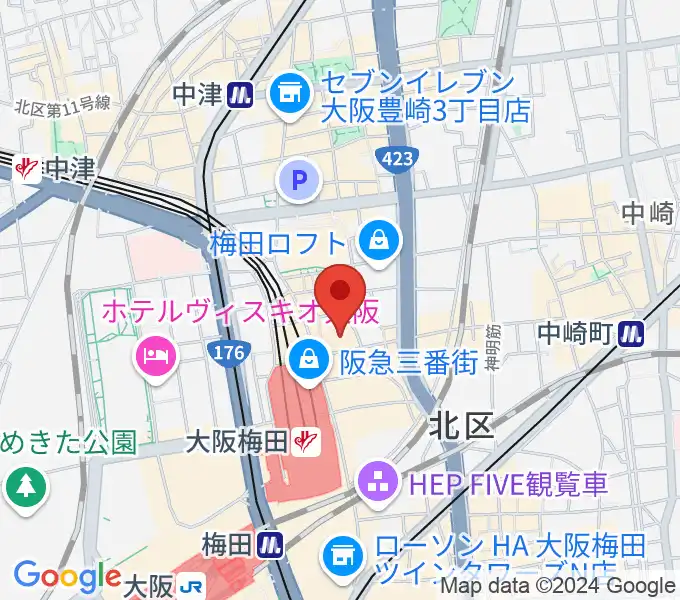 イシバシ楽器 梅田店の地図