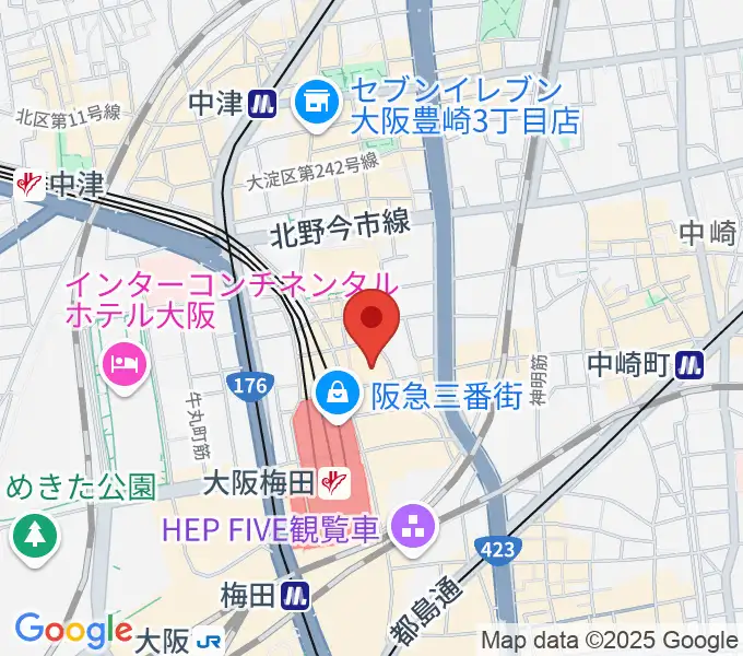 イシバシ楽器 梅田店の地図