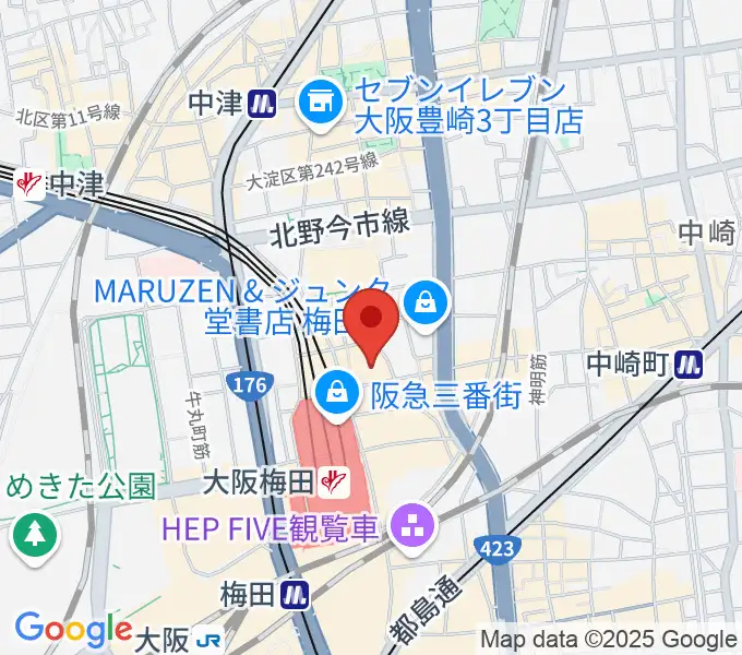 イシバシ楽器 梅田店の地図