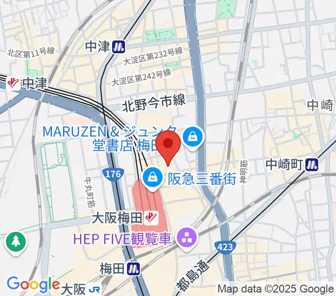 イシバシ楽器 梅田店の地図