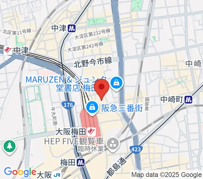 イシバシ楽器 梅田店の地図