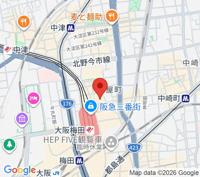 イシバシ楽器 梅田店の地図