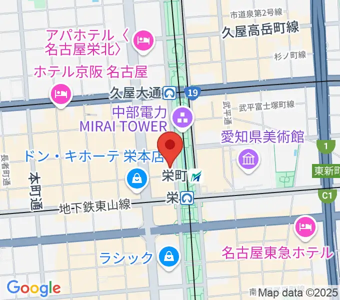 カワイ名古屋の地図
