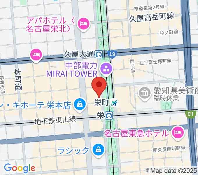 カワイ名古屋の地図