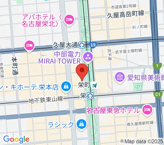 カワイ名古屋の地図