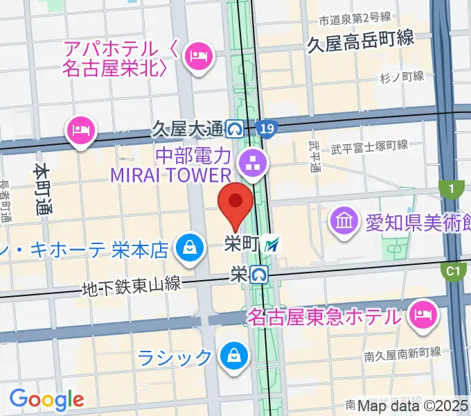 カワイ名古屋の地図