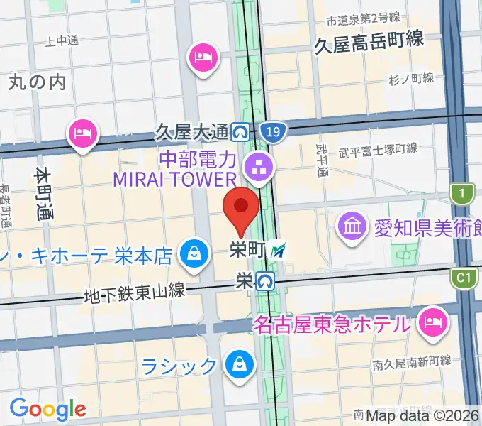カワイ名古屋の地図