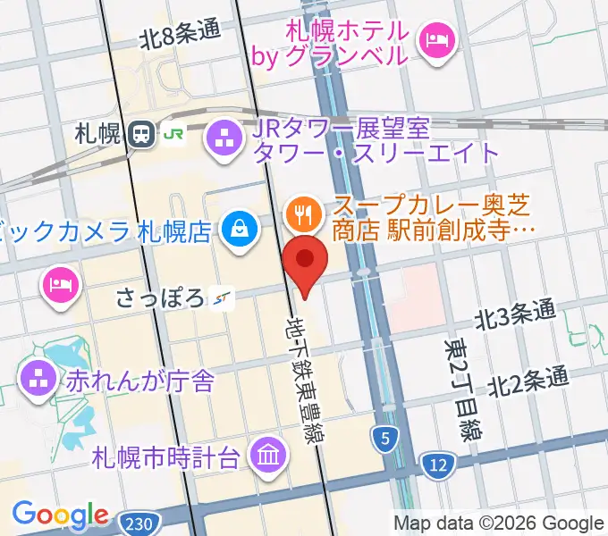 カワイ札幌の地図