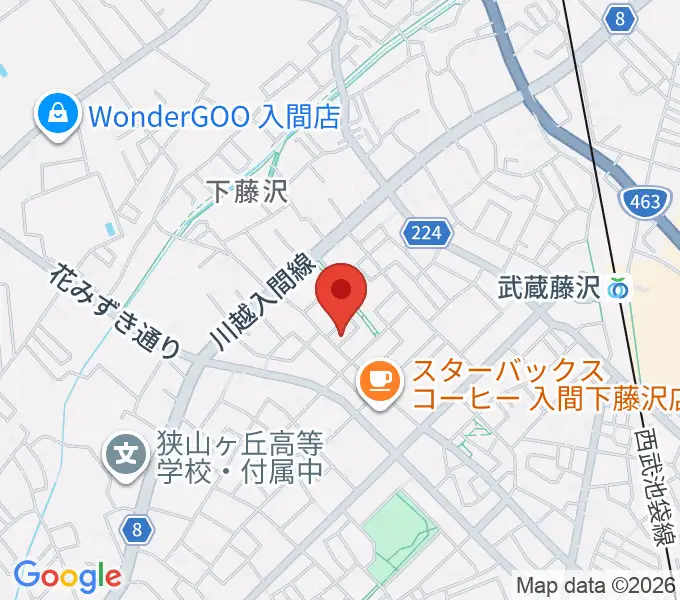 音楽教室ワンダートーンの地図