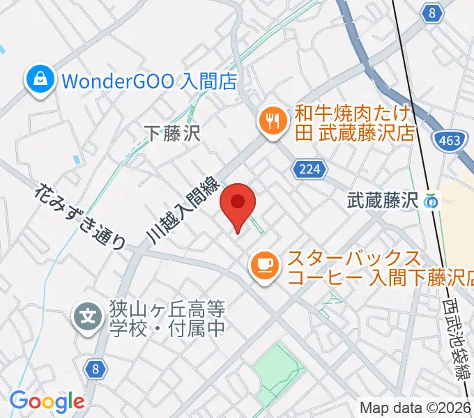 音楽教室ワンダートーンの地図