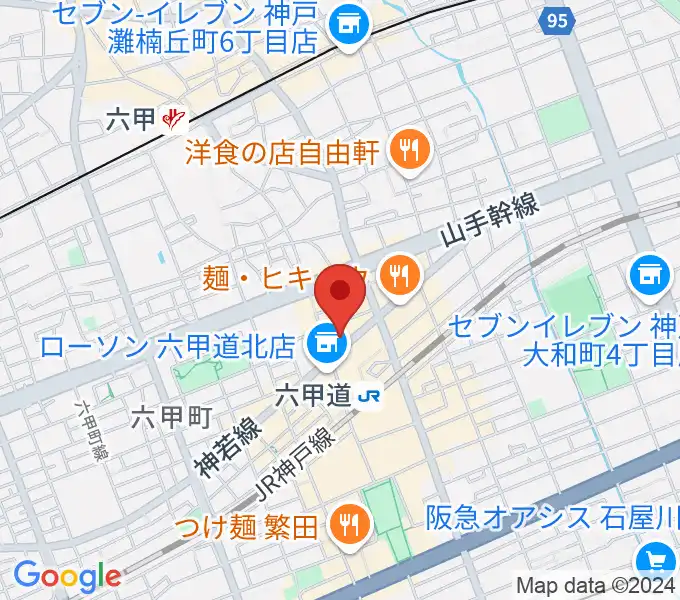 音楽練習室スタジオアコースティックの地図