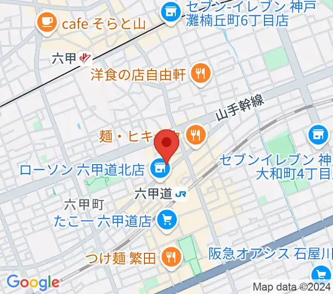 音楽練習室スタジオアコースティックの地図