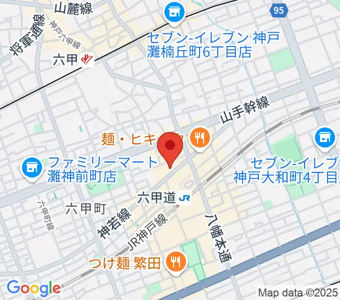 音楽練習室スタジオアコースティックの地図