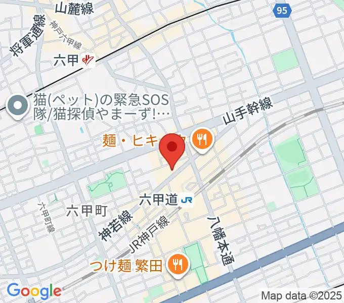 音楽練習室スタジオアコースティックの地図