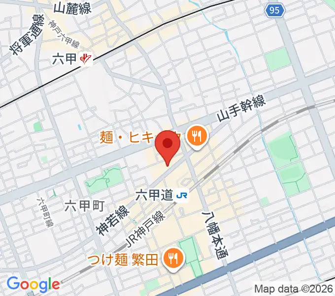 音楽練習室スタジオアコースティックの地図