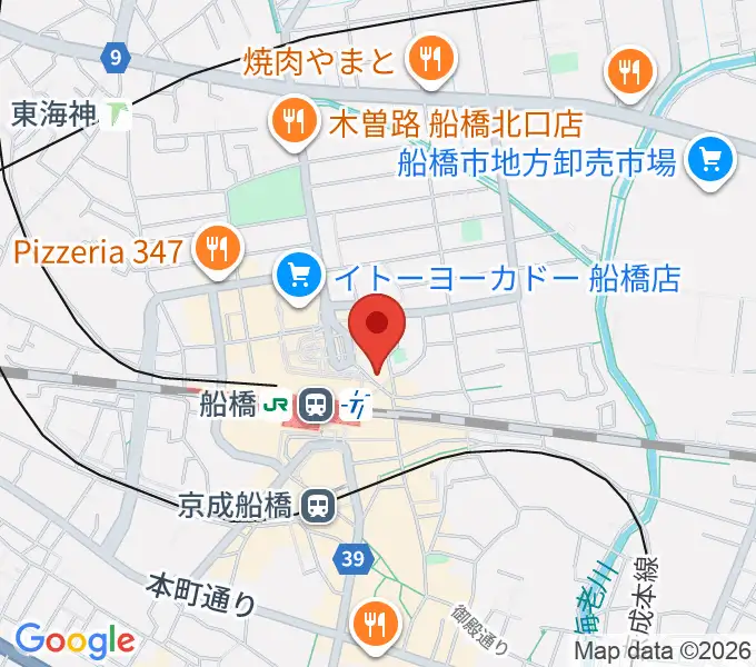 YuMe VOCAL SCHOOL 千葉船橋校の地図