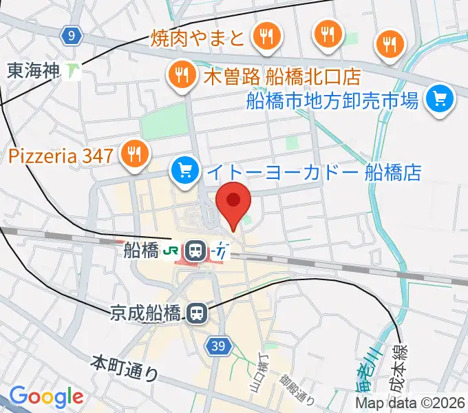 YuMe VOCAL SCHOOL 千葉船橋校の地図