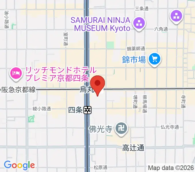 JEUGIAミュージックサロン四条の地図