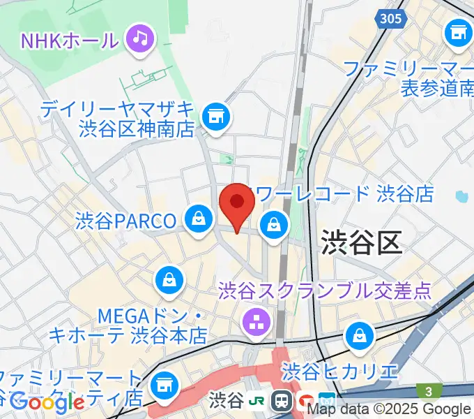 シアーミュージック渋谷校の地図