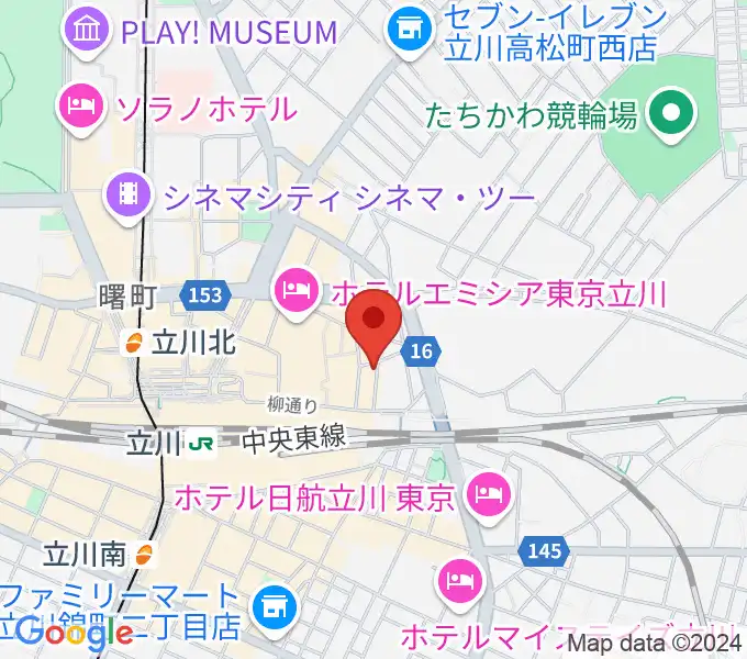 シアーミュージック立川校の地図