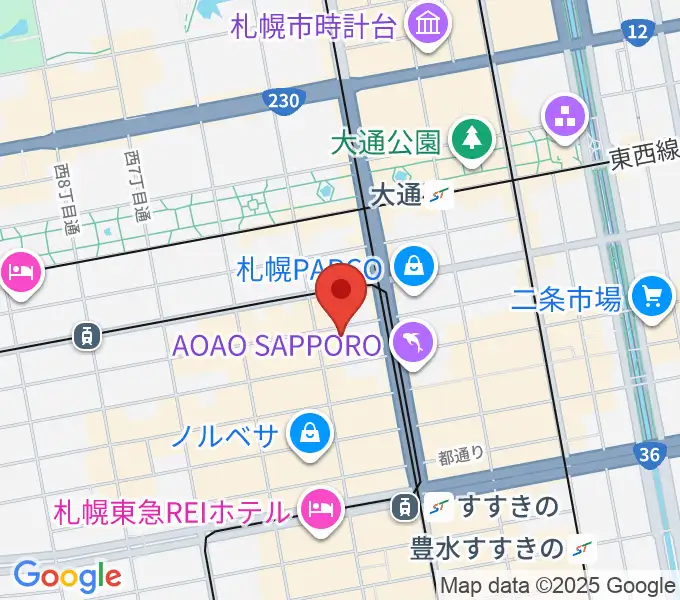 シアーミュージック 札幌校の地図