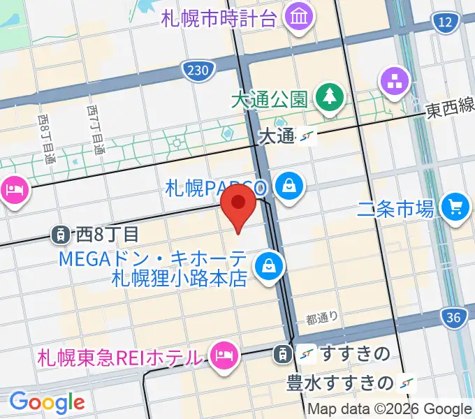 シアーミュージック 札幌校の地図