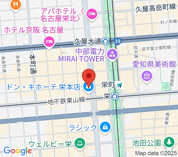 シアーミュージック 栄校の地図