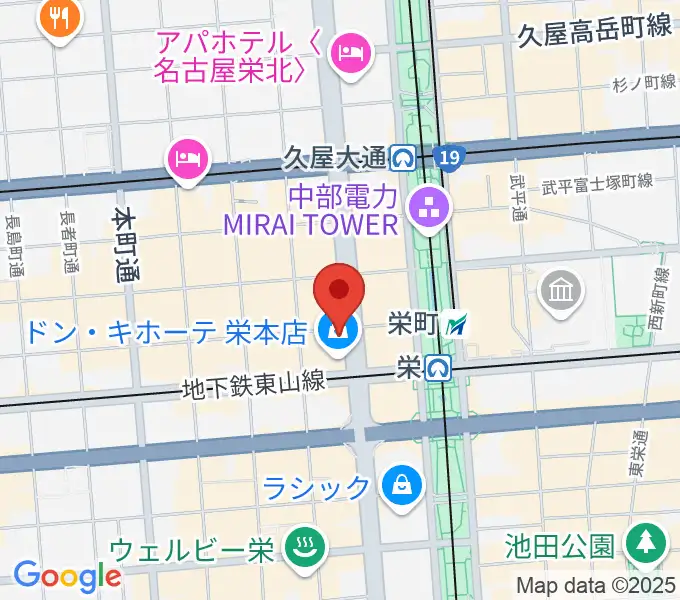 シアーミュージック 栄校の地図