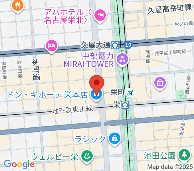 シアーミュージック 栄校の地図