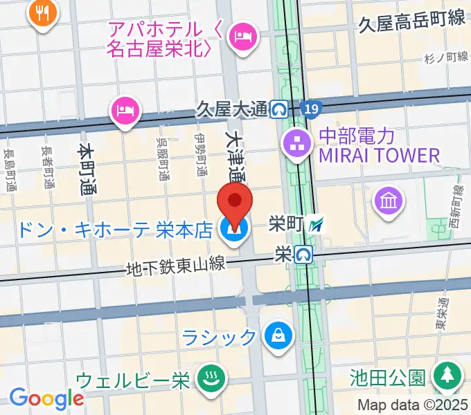 シアーミュージック 栄校の地図