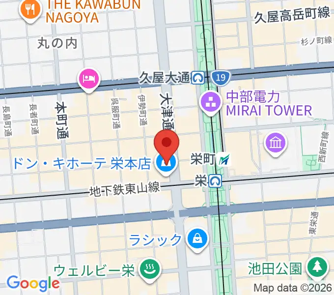 シアーミュージック 栄校の地図