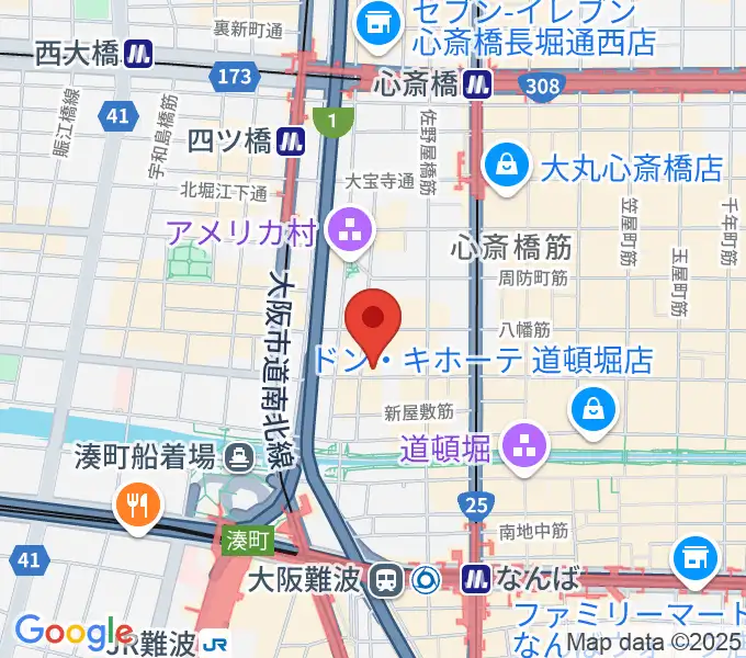 シアーミュージック なんば校の地図