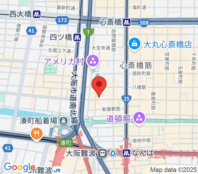 シアーミュージック なんば校の地図