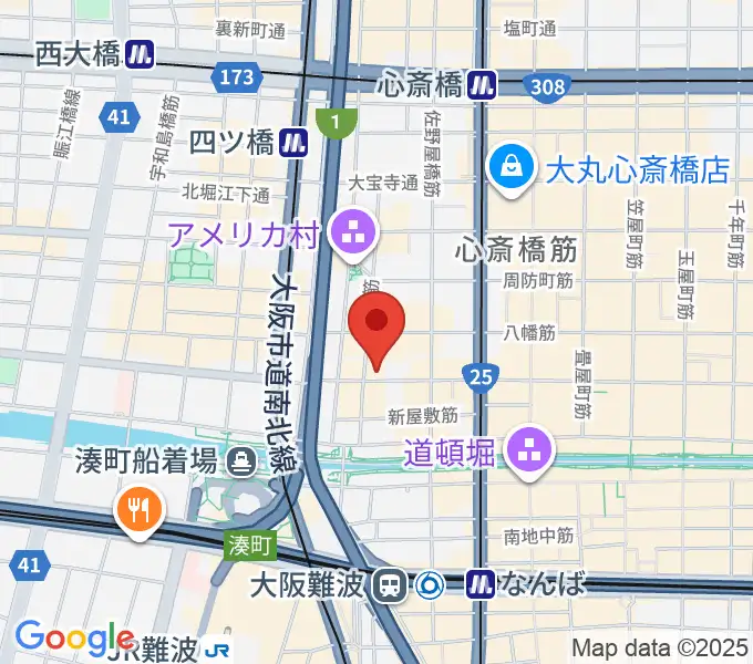 シアーミュージック なんば校の地図