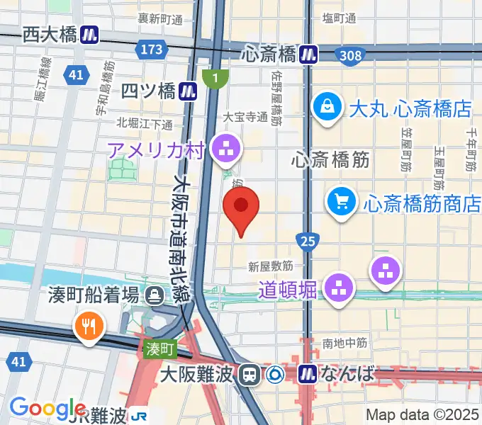 シアーミュージック なんば校の地図