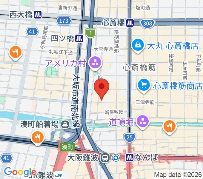 シアーミュージック なんば校の地図