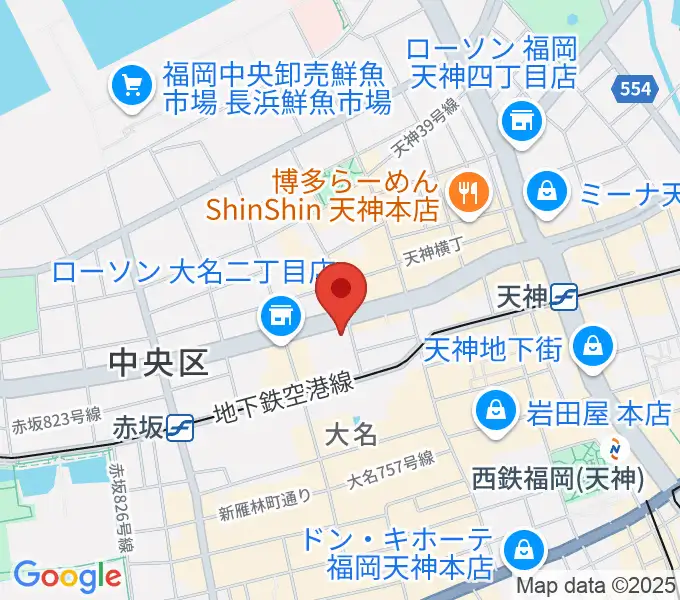 シアーミュージック福岡天神校の地図