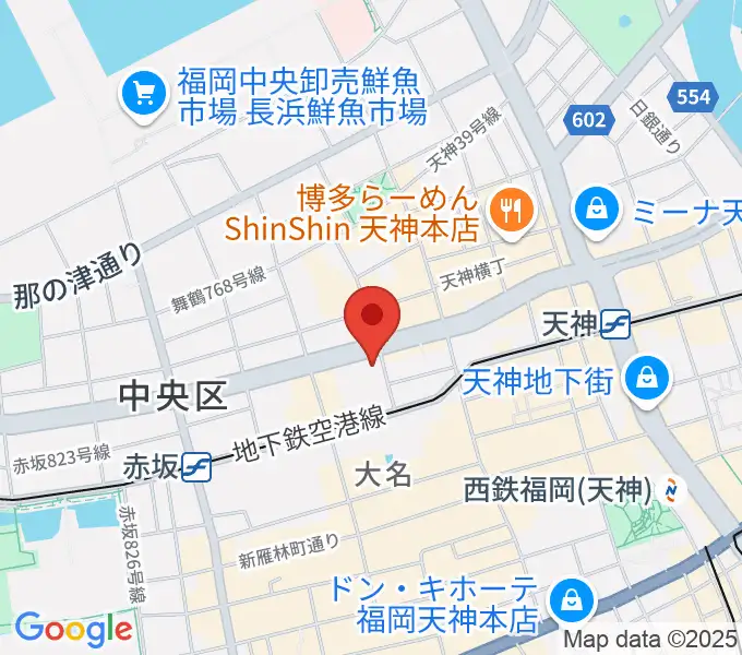 シアーミュージック福岡天神校の地図