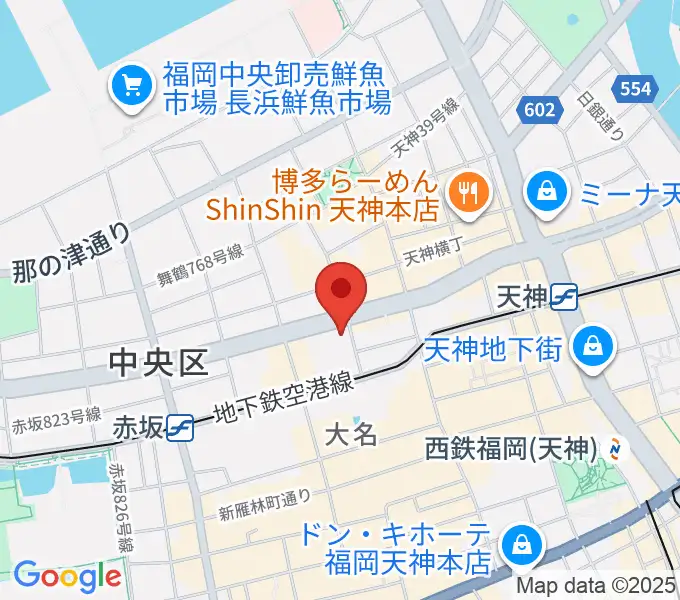 シアーミュージック福岡天神校の地図