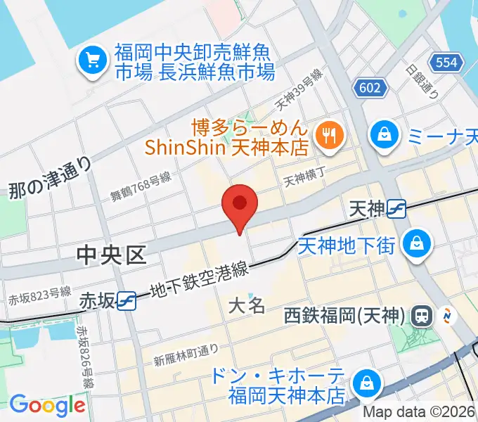 シアーミュージック福岡天神校の地図